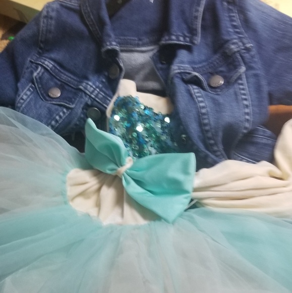 One of a kind Jean jacket Little Mermaid - Picture 6 of 8